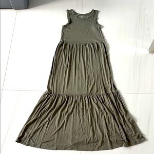 SO Olive Green Tiered Maxi Sundress. NWOT